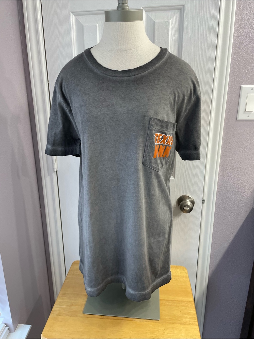 PINK Victoria's Secret University of Texas Longhorns Logo Gray Cotton T-shirt S